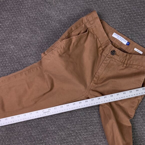 Peter Manning Slim Fit Chino Pants Men's 29 x 27 Measures 29 x 26 Brown Cotton - Picture 13 of 14